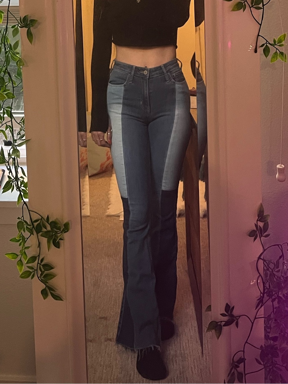 Hollister “high-rise vintage flare” two-toned jeans perfect condition